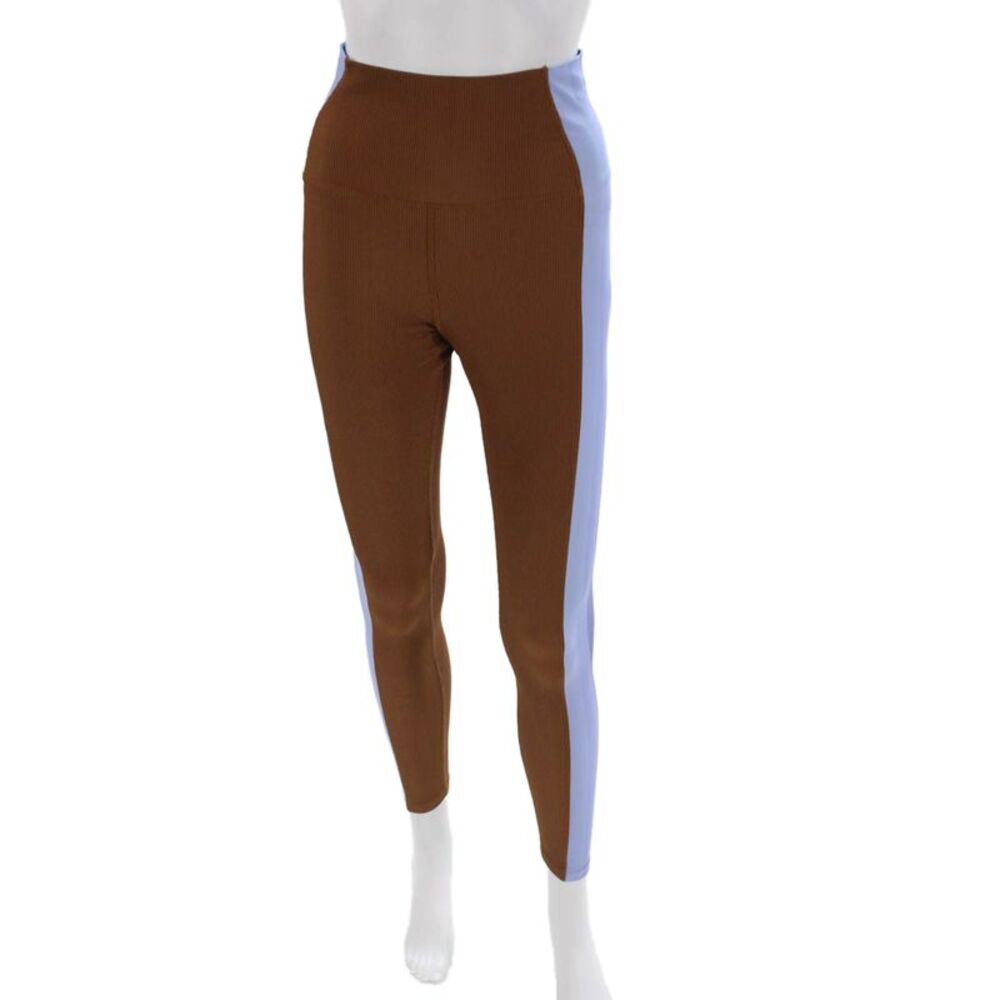 Beach Riot Women Ankle Leggings Brown Polyester Blend Solid Size M